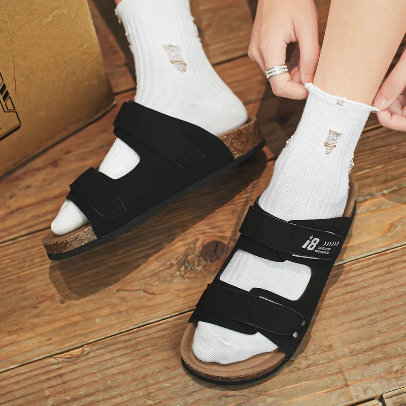 ROBINHOOD Stitching Slide Slippers Men's Box Included-4