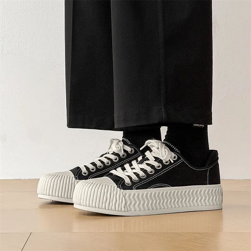 ROBINHOOD Wear resistant, Lightweight, Breathable, And Non slip. Low Top Canvas Shoes Men's Black Box Included-3