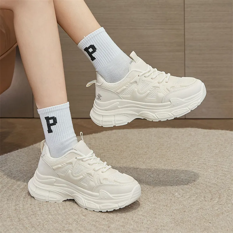 ROBINHOOD Slip Resistant, Abrasion Resistant, Breathable, Lightweight Low Top Chunky Sneakers Women's Box Included-1