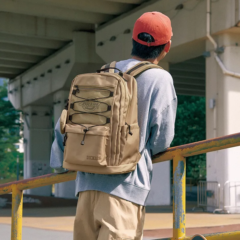 Dickies Polyester Backpack Laptop Backpack Large Size Unisex Black/Khaki-9
