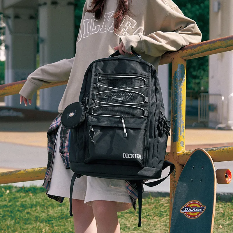 Dickies Polyester Backpack Laptop Backpack Large Size Unisex Black/Khaki-3