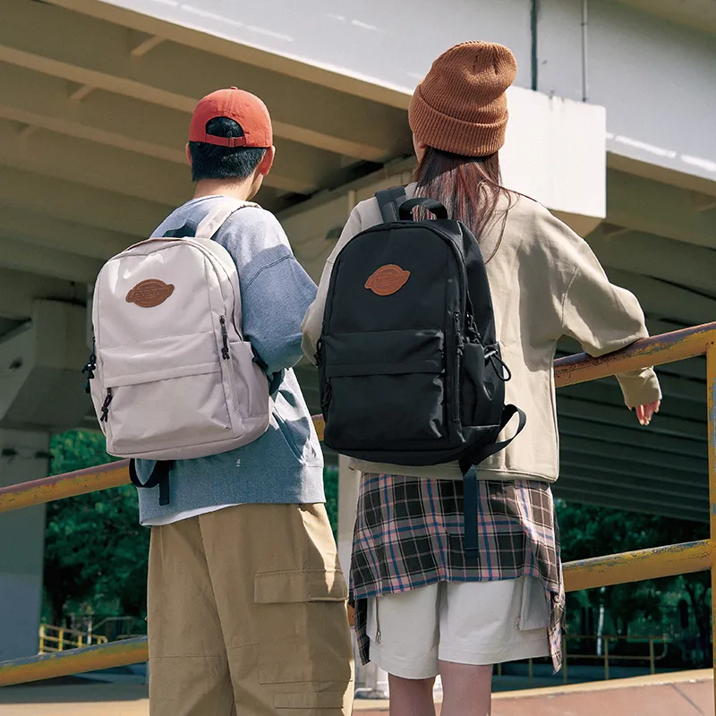 Dickies Polyester Backpack Large Size Unisex Light Khaki Gray/Classic Black-10