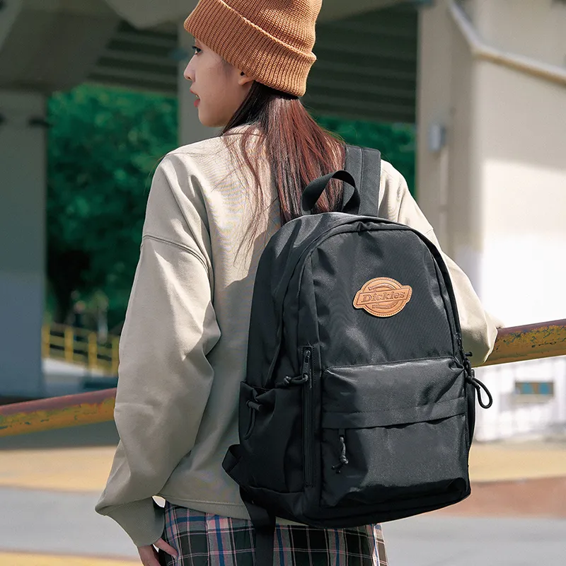 Dickies Polyester Backpack Large Size Unisex Light Khaki Gray/Classic Black-9