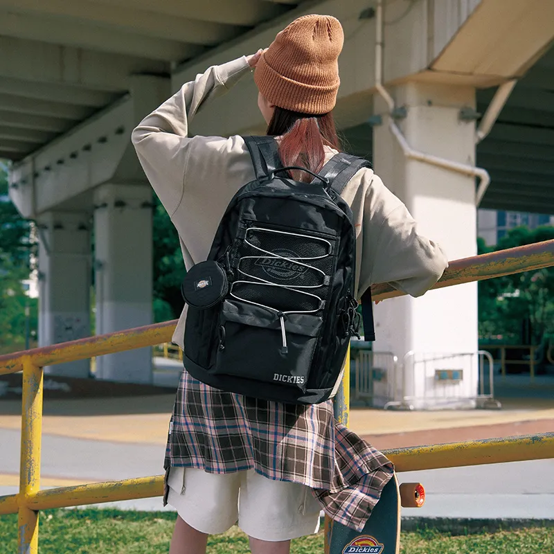 Dickies Polyester Backpack Laptop Backpack Large Size Unisex Black/Khaki-5