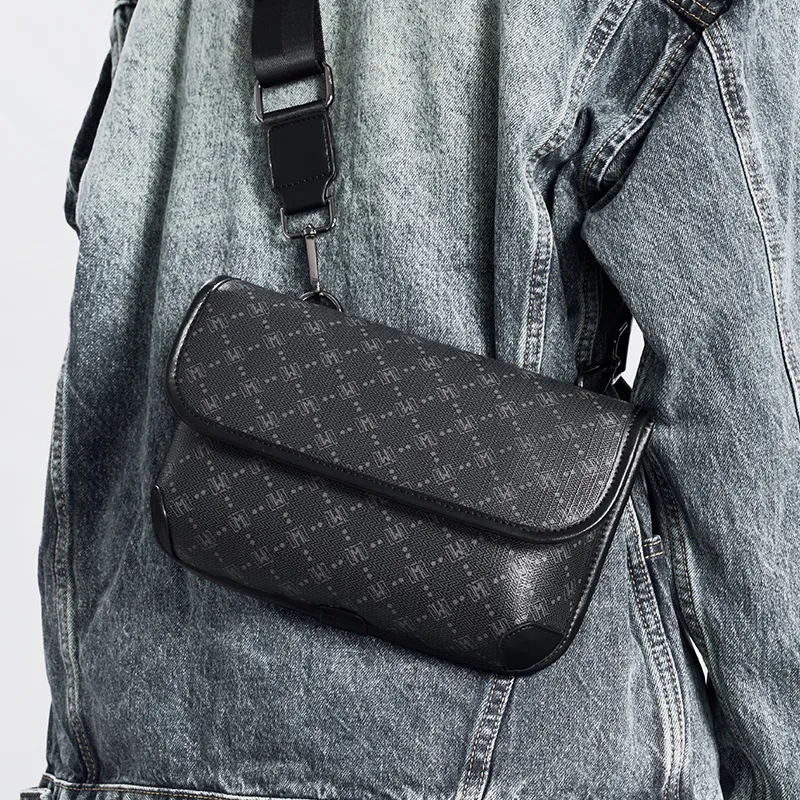 MEXICAN PVC Shoulder Bag, Crossbody Bag, Sling Bag Regular Men's Black-4