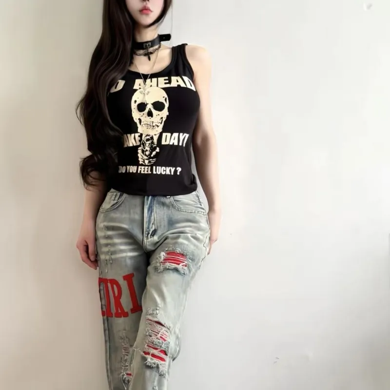 GOSNACE Jeans Unisex Blue ♡-5