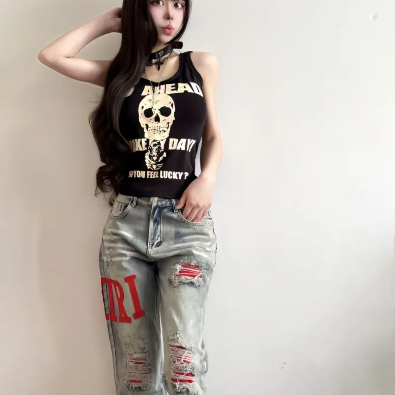 GOSNACE Jeans Unisex Blue ♡-3