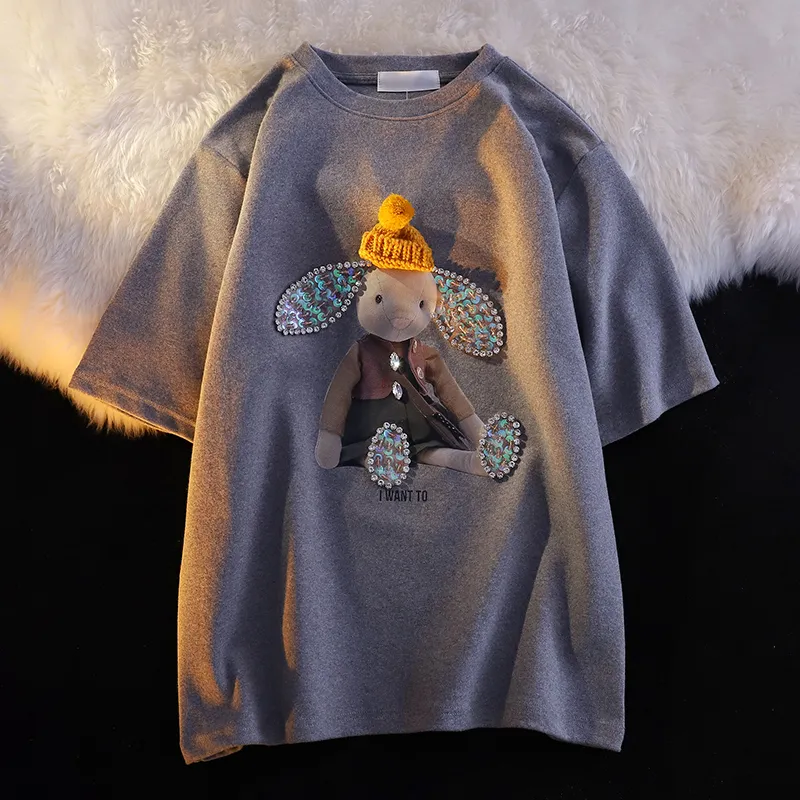 Mu Xiao Xin Drop Shoulder Sleeve T Shirt Women's-12