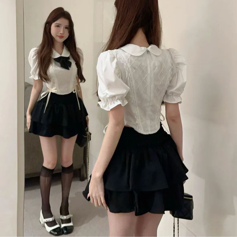 Mu Xiao Xin Two Piece Skirt Sets Women's-1
