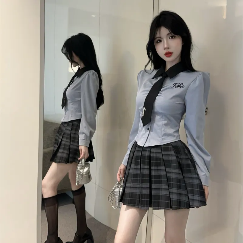 Mu Xiao Xin Two Piece Skirt Sets Women's-4