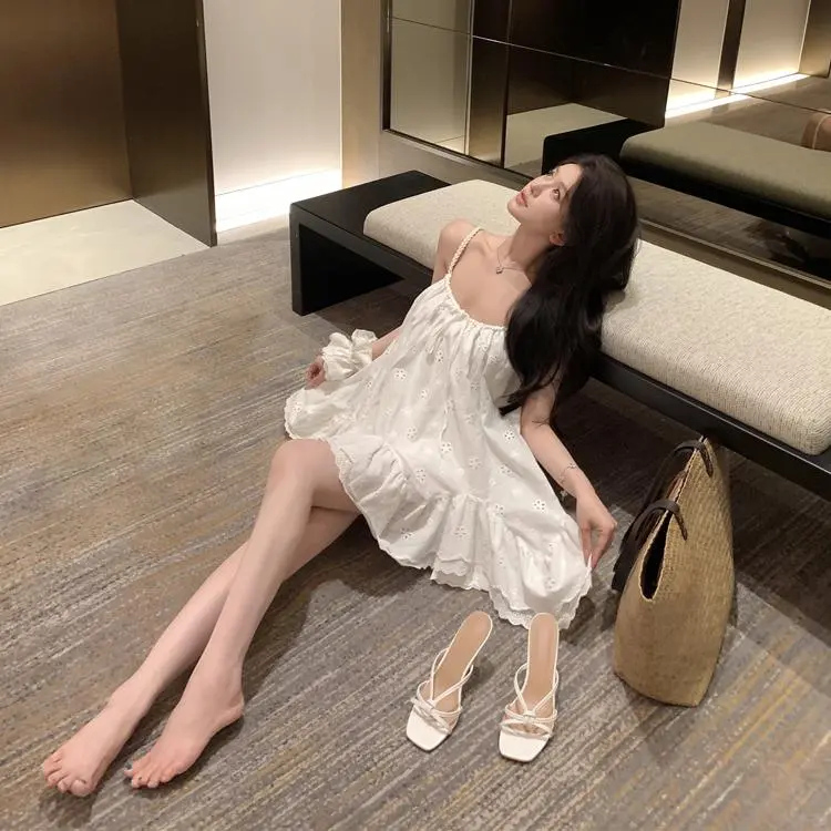Mu Xiao Xin Slip Dresses Women's Ecru-4