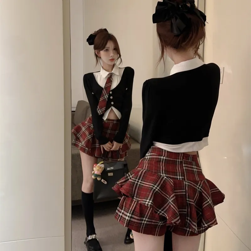 Mu Xiao Xin Two Piece Skirt Sets Women's-8