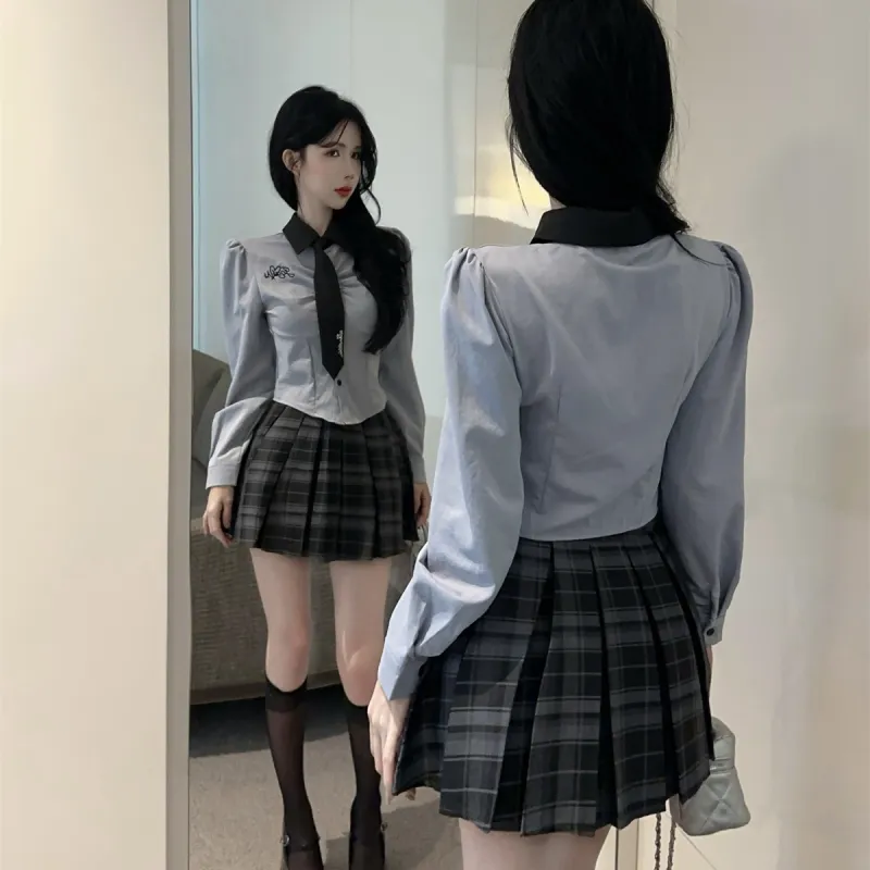 Mu Xiao Xin Two Piece Skirt Sets Women's-5