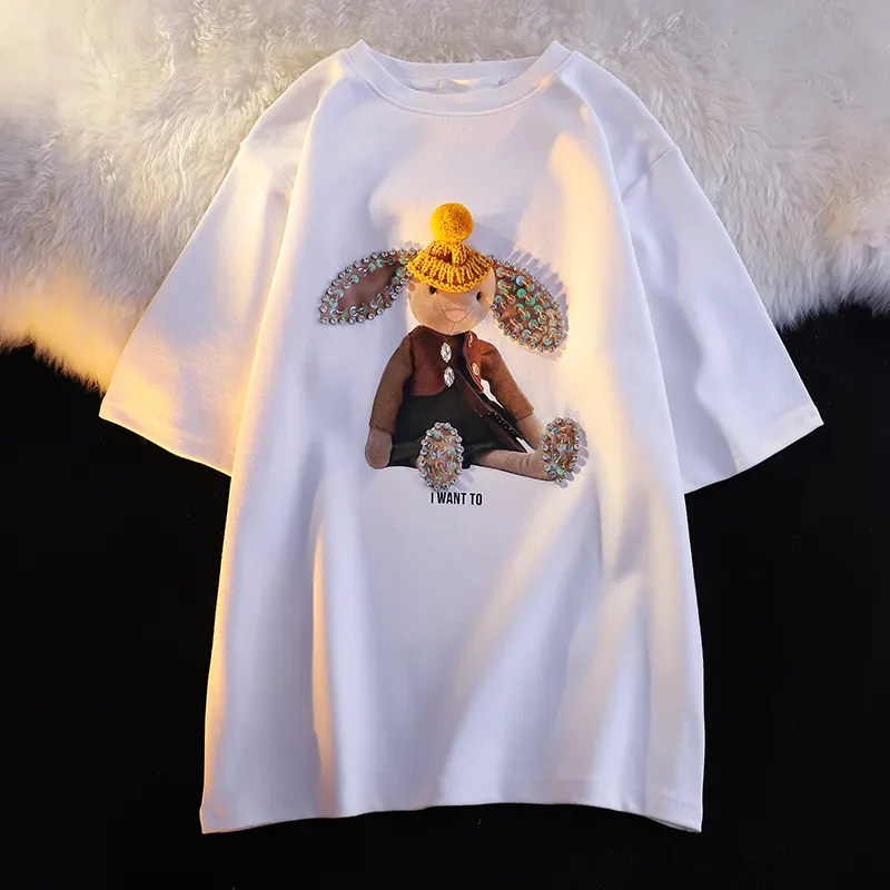 Mu Xiao Xin Drop Shoulder Sleeve T Shirt Women's-1