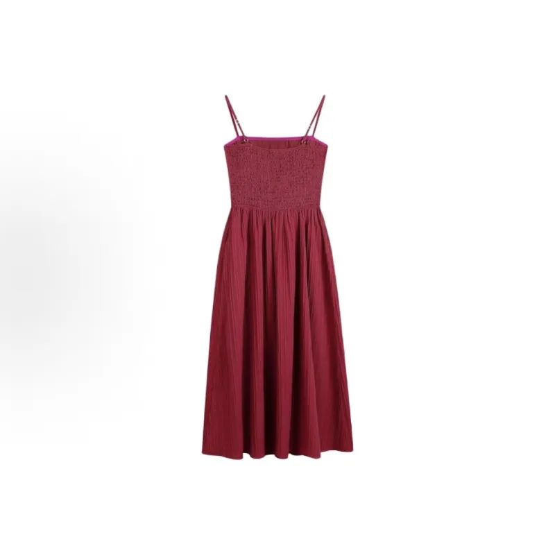 Mu Xiao Xin Slip Dresses Women's Rose Red-1