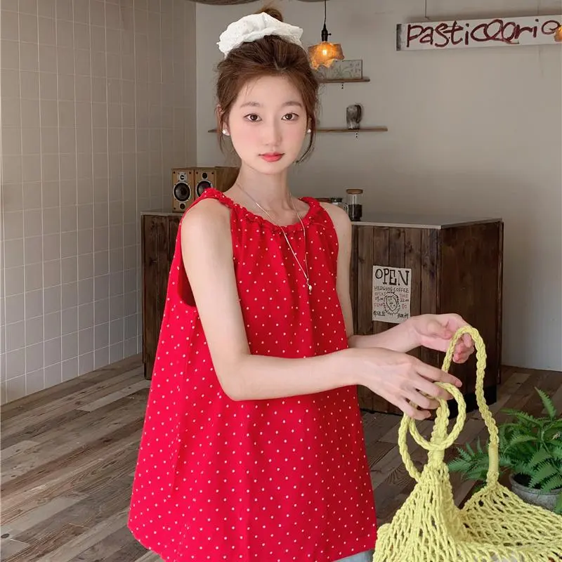 Mu Xiao Xin Tank Tops Women's Red-5