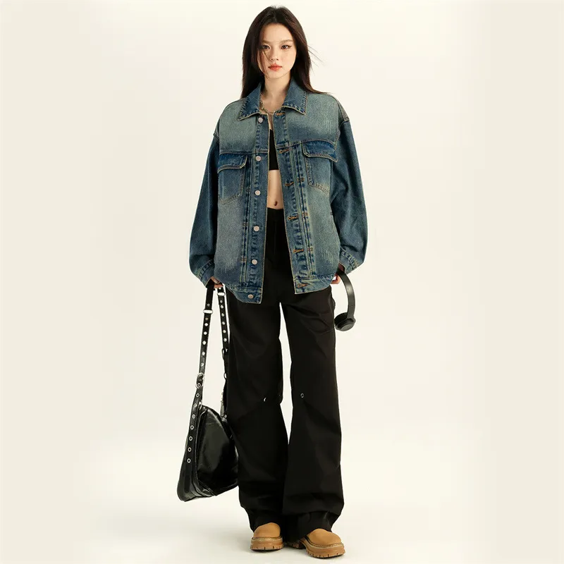 PLUSONEONE+ Denim Jacket Unisex Dark Blue-3