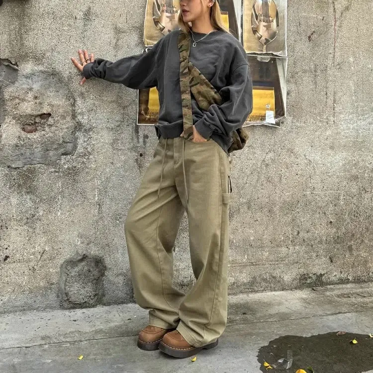 PLUSONEONE+ Cargo Pants Women's Khaki-3
