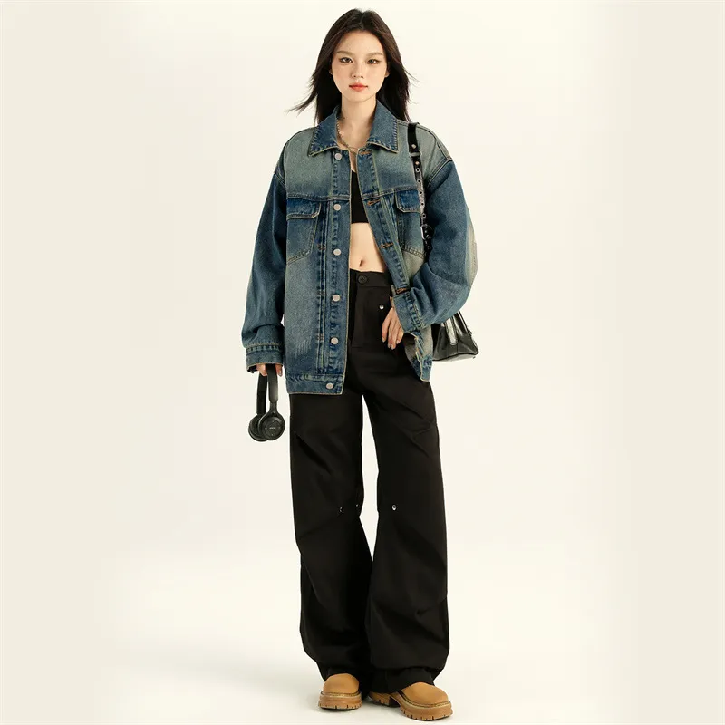 PLUSONEONE+ Denim Jacket Unisex Dark Blue-2