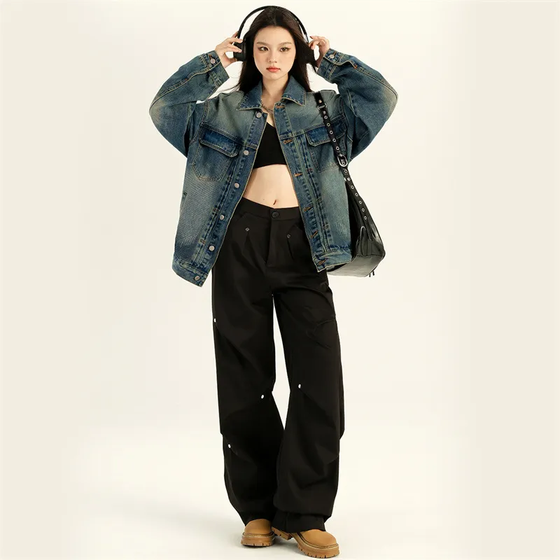 PLUSONEONE+ Denim Jacket Unisex Dark Blue-5