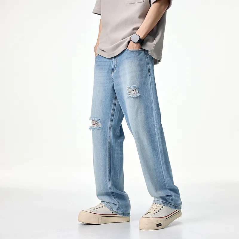 BUYDAUL Jeans Unisex Colorful Blue-1