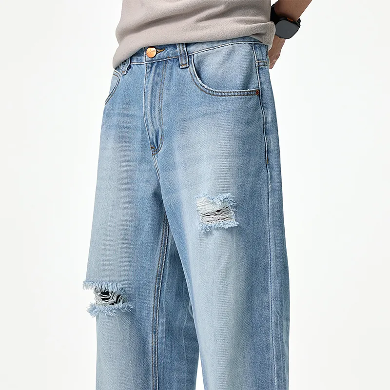 BUYDAUL Jeans Unisex Colorful Blue-2