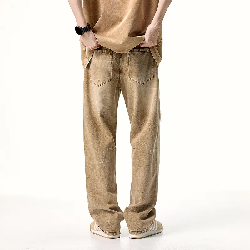 BUYDAUL Jeans Unisex Moth Yellow-2