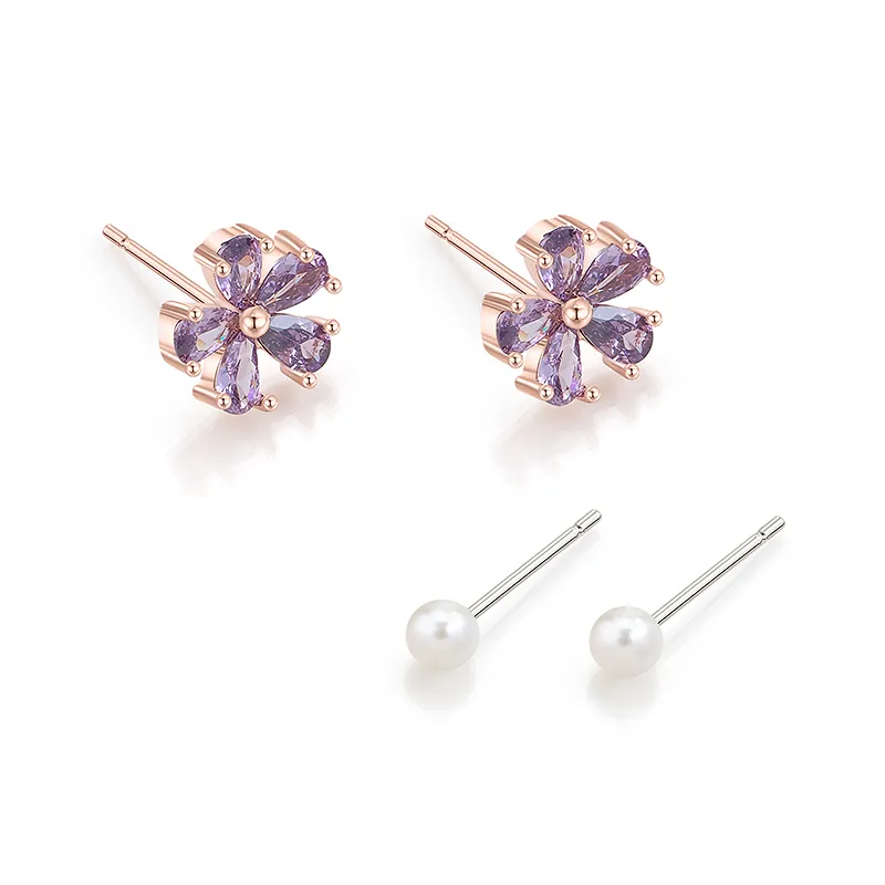 AJIDOU S925 Silver Stud Earrings Women's-3