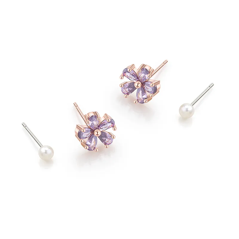 AJIDOU S925 Silver Stud Earrings Women's-2
