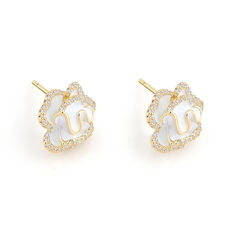 AJIDOU 925 Sterling Silver Stud Earrings Women's-2