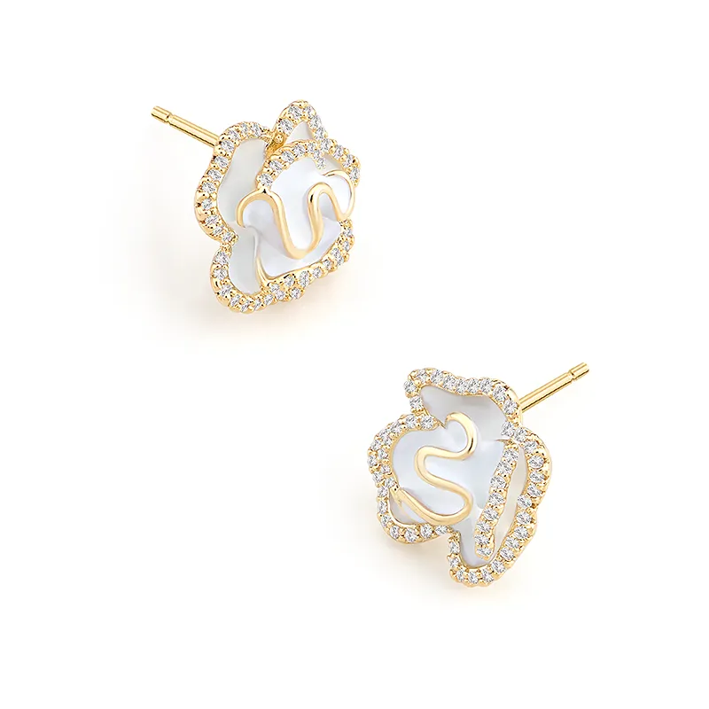AJIDOU 925 Sterling Silver Stud Earrings Women's-1