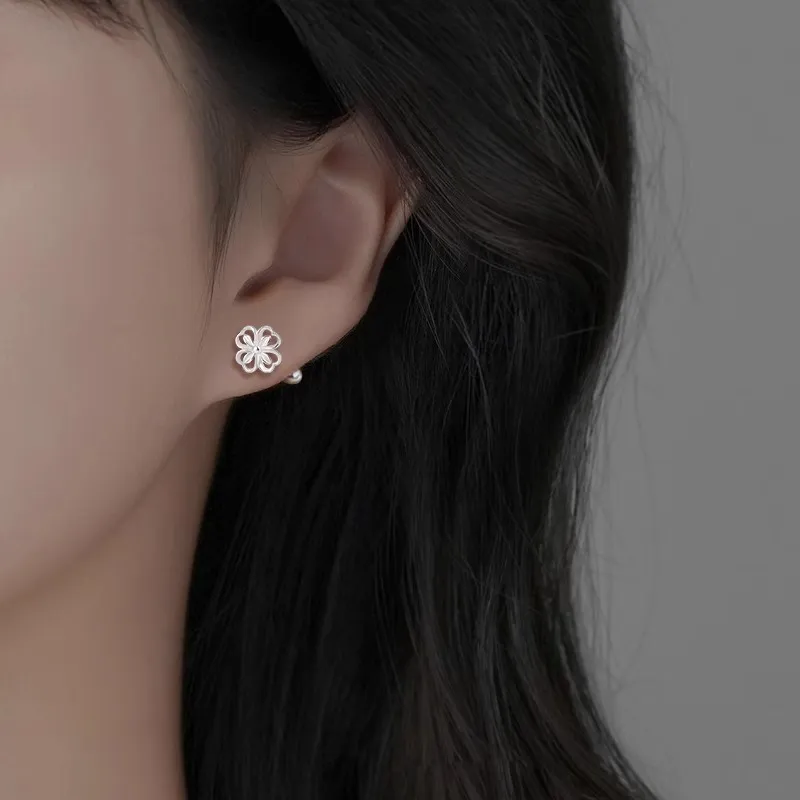 Zocai S999 Fine Silver Stud Earrings Women's-4