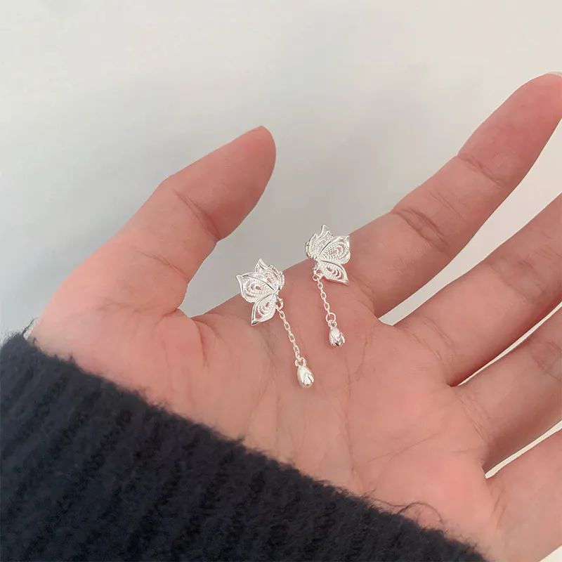 Zocai S999 Fine Silver Stud Earrings Women's-4