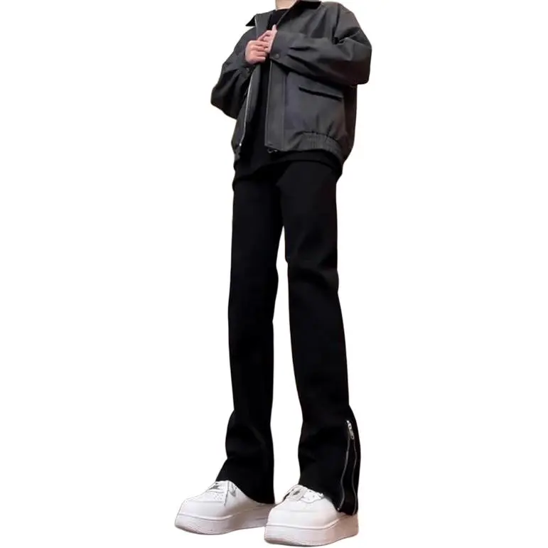 SOIE Jeans Unisex Black[Side Zipper]-2