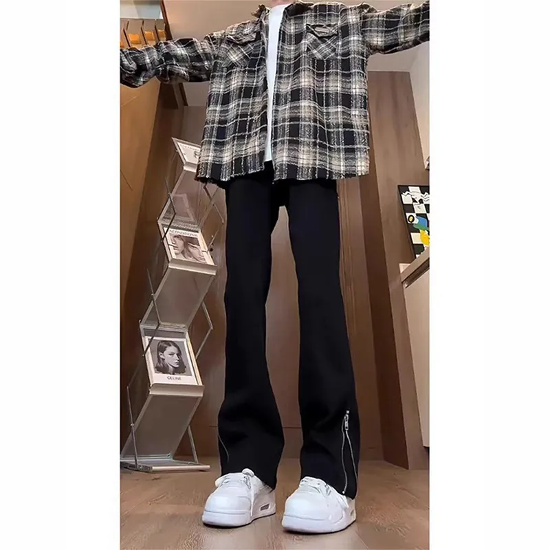SOIE Jeans Unisex Black[Side Zipper]-4