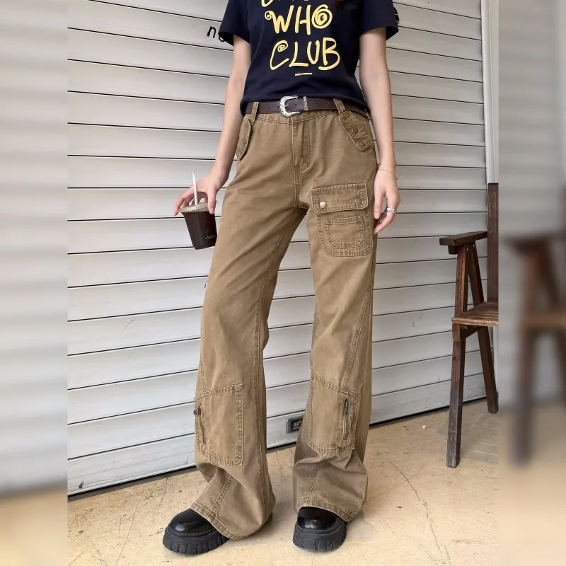 SOIE Casual Pants Unisex Khaki-3