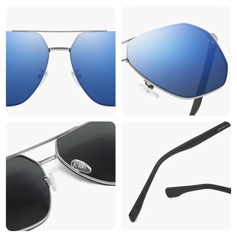 VIRDEN AERMAN Alloy Aviator Sunglasses Unisex Black-18