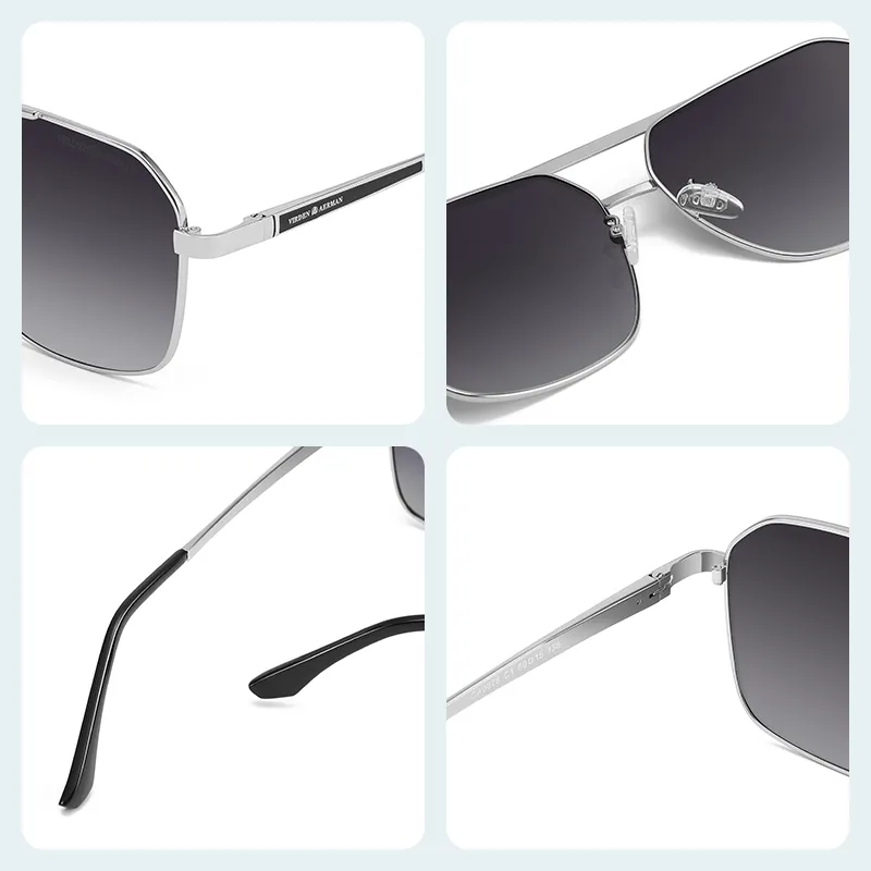 VIRDEN AERMAN Metal Square Sunglasses Men's-21