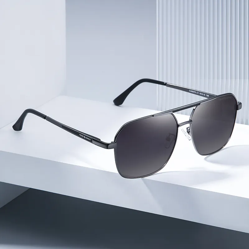 VIRDEN AERMAN Metal Square Sunglasses Men's-13