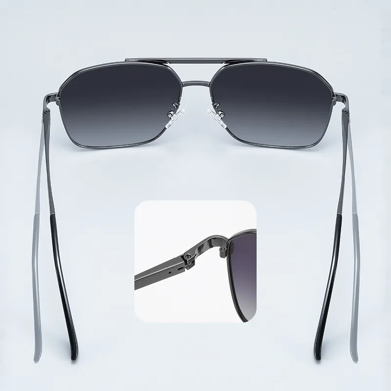 VIRDEN AERMAN Metal Square Sunglasses Men's-3