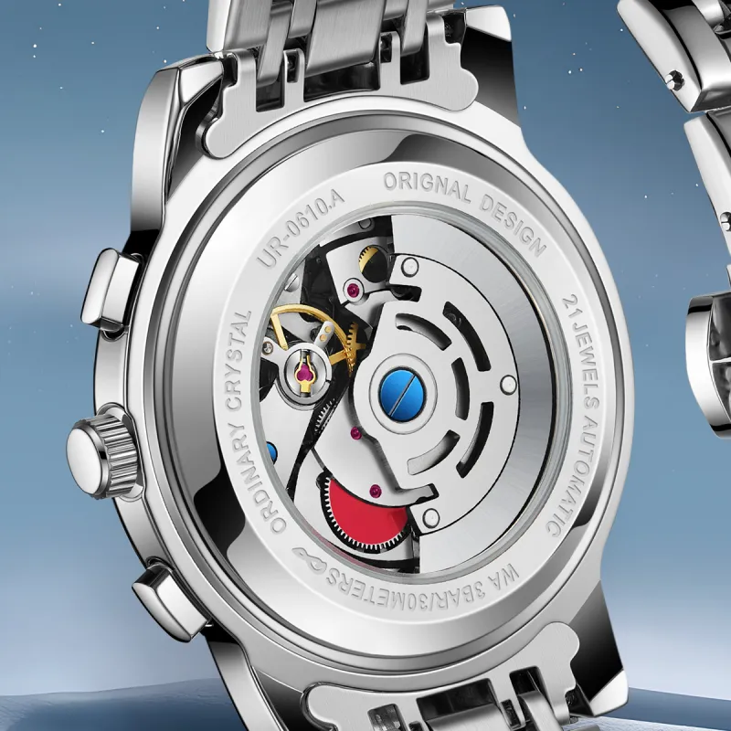 FAIRWHALE CK II Collaboration Automatic Mechanical Movement Metal Strap Watch Men's Watches Black Dial-10