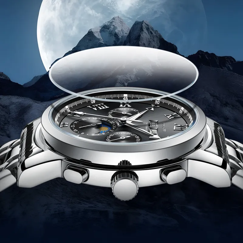 FAIRWHALE CK II Collaboration Automatic Mechanical Movement Metal Strap Watch Men's Watches Black Dial-16