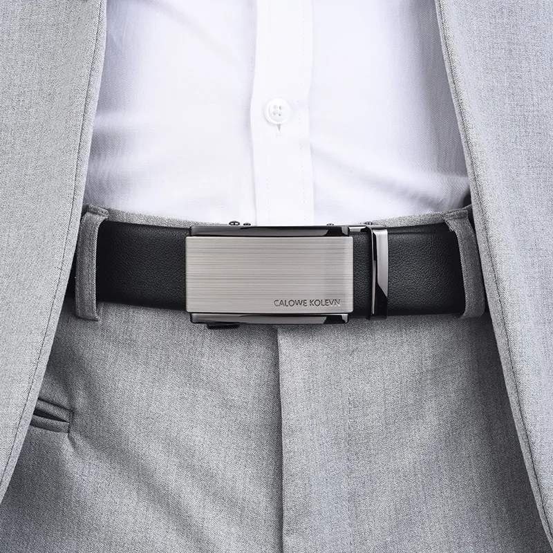 CALOWE KOLEVN Top Grain Cow Leather Belts Men's 3.5cm-10