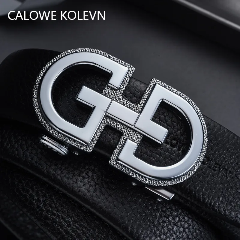 CALOWE KOLEVN Top Grain Cow Leather Belts Men's Width 3.5cm-13