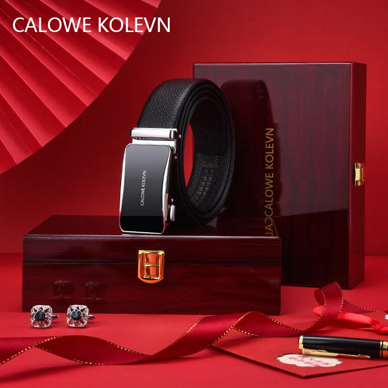 CALOWE KOLEVN Top Grain Cow Leather Belts Men's 3.5cm-14
