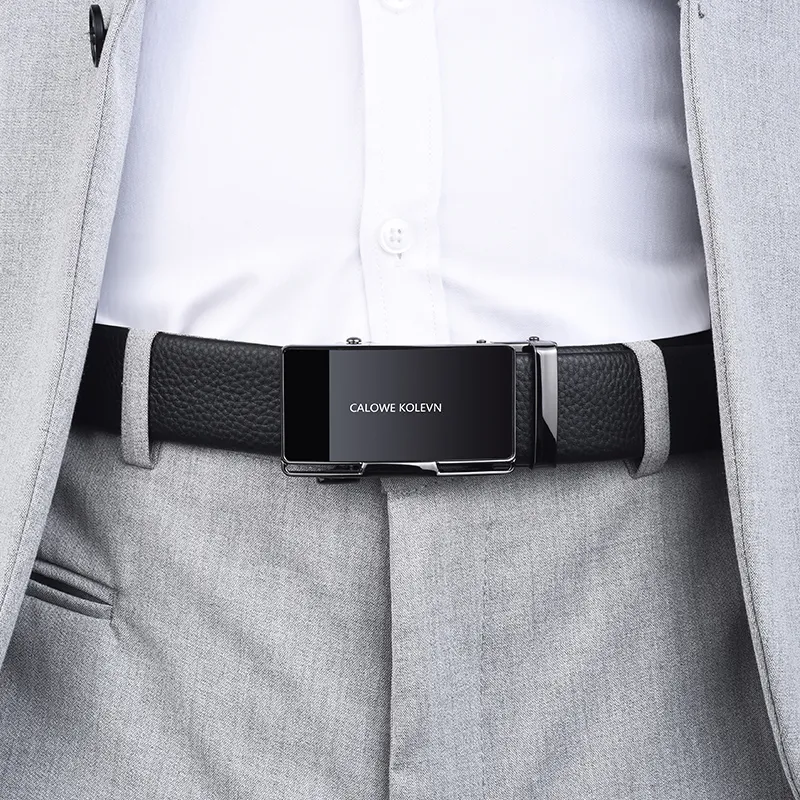 CALOWE KOLEVN Top Grain Cow Leather Belt Gift Box Set Men's 3.5cm-5