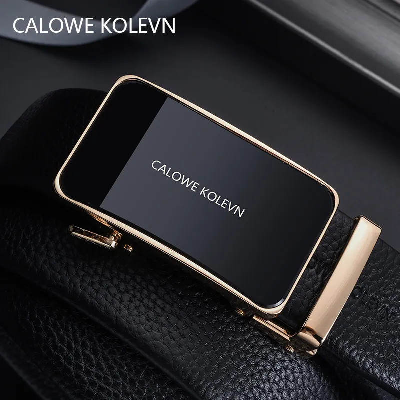 CALOWE KOLEVN Top Grain Cow Leather Belt Gift Box Set Men's 3.5cm-8