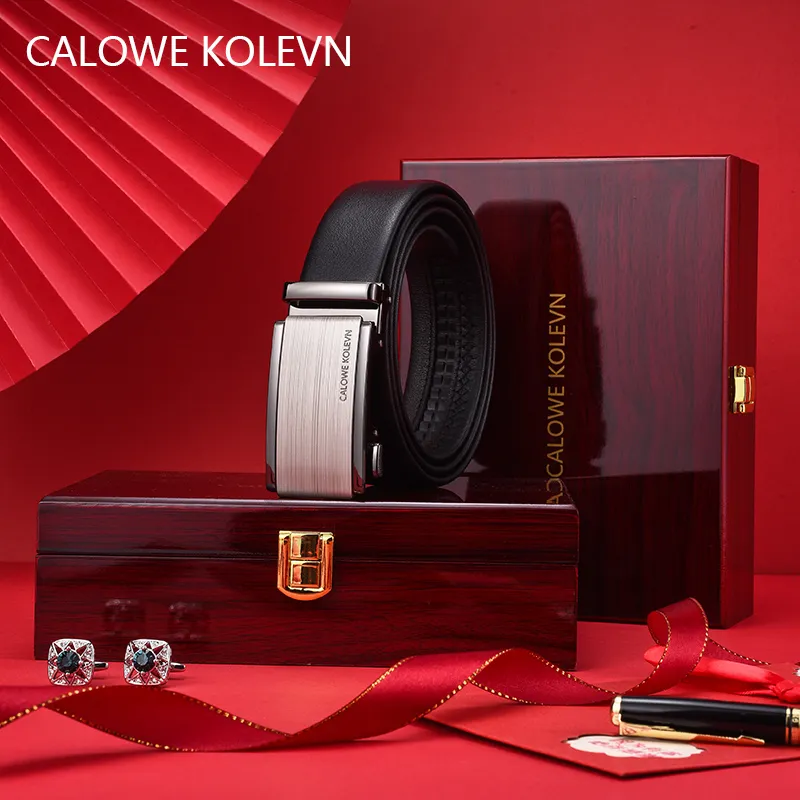 CALOWE KOLEVN Top Grain Cow Leather Belts Men's 3.5cm-8