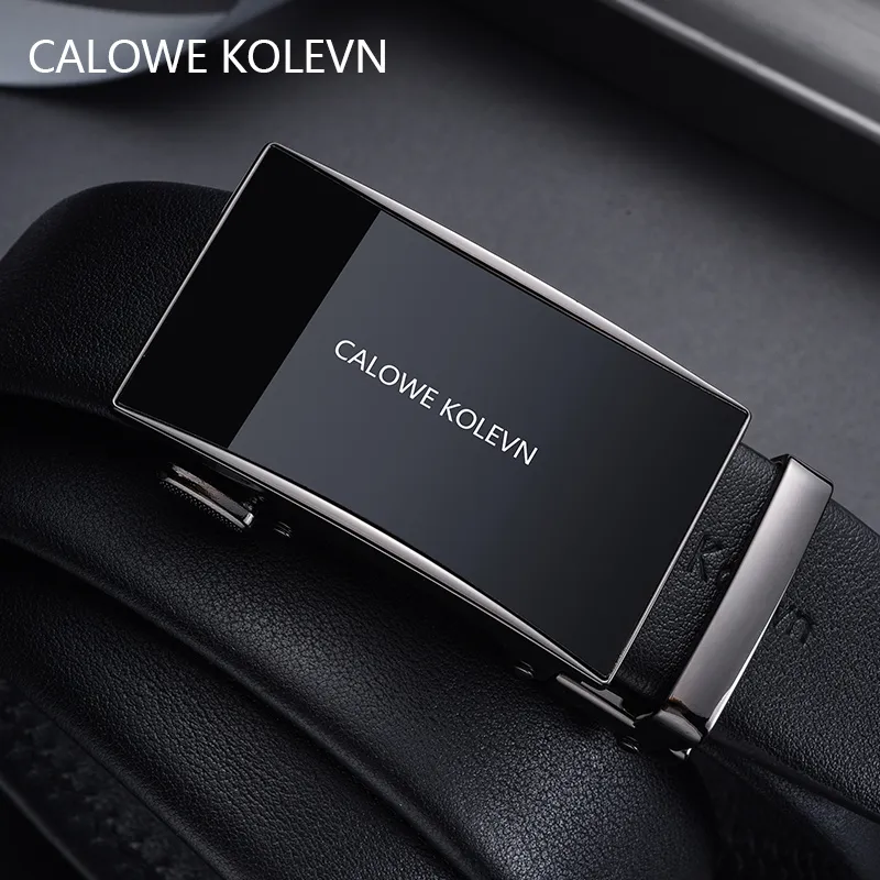 CALOWE KOLEVN Top Grain Cow Leather Belt Gift Box Set Men's 3.5cm-2