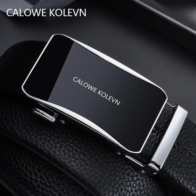 CALOWE KOLEVN Top Grain Cow Leather Belts Men's 3.5cm-13